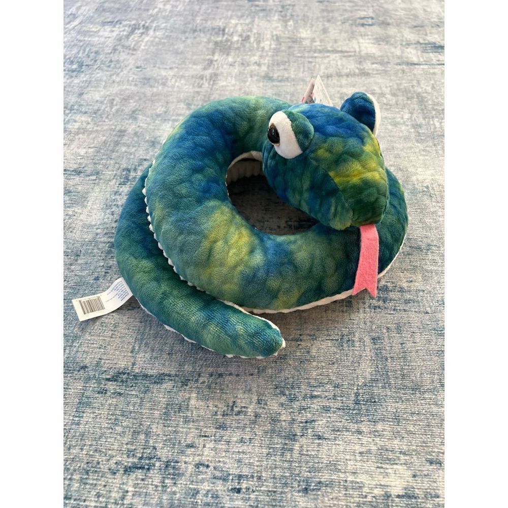 NWT! Hug Me Zoo Pals Plush Coiled Snake Blue Green